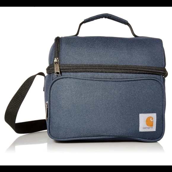 Carhartt Deluxe Insulated 12 can cooler lunch box soft sided C10304 Blue NWT - Picture 2 of 4